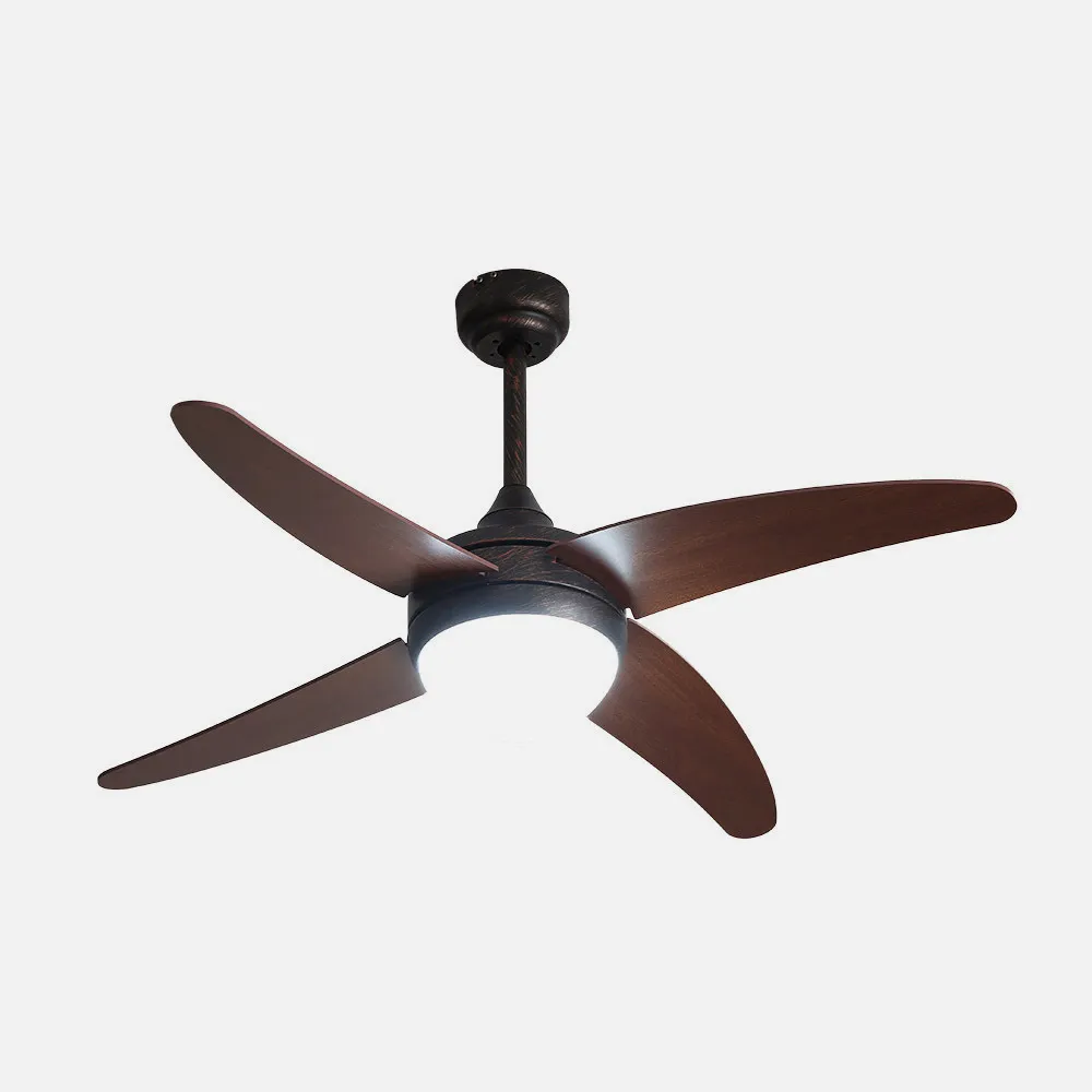 Ventilador 2xe27 Dc Klod Rustico/nogal 4 Asp.6 Vel 117d  C/remoto Y Temporizador