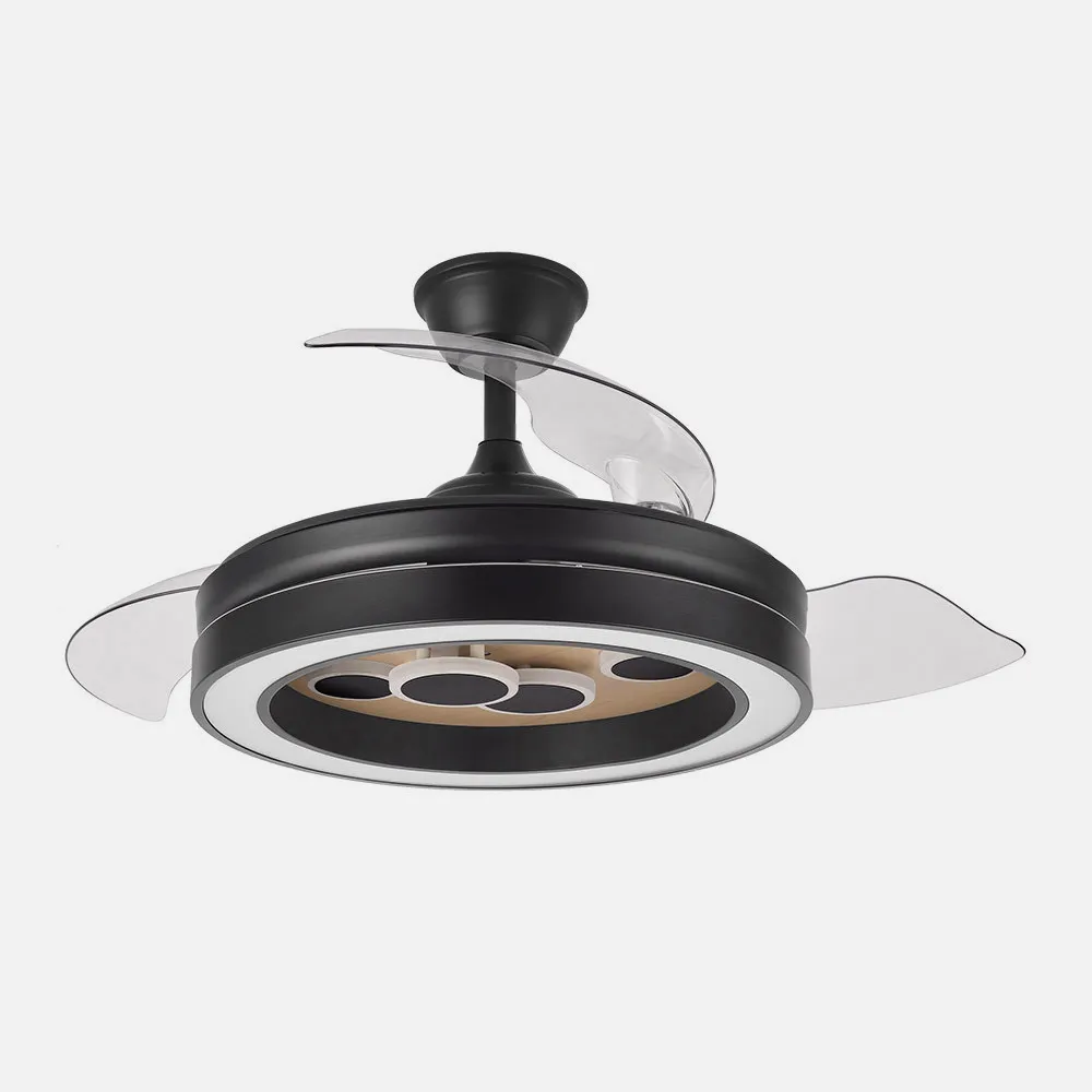 Ventilador Dc Cupido 55w Negro/madera 3asp.107d 4960l 3000-4500-6500k Reg.intensidad+remoto+memoria+temporizador