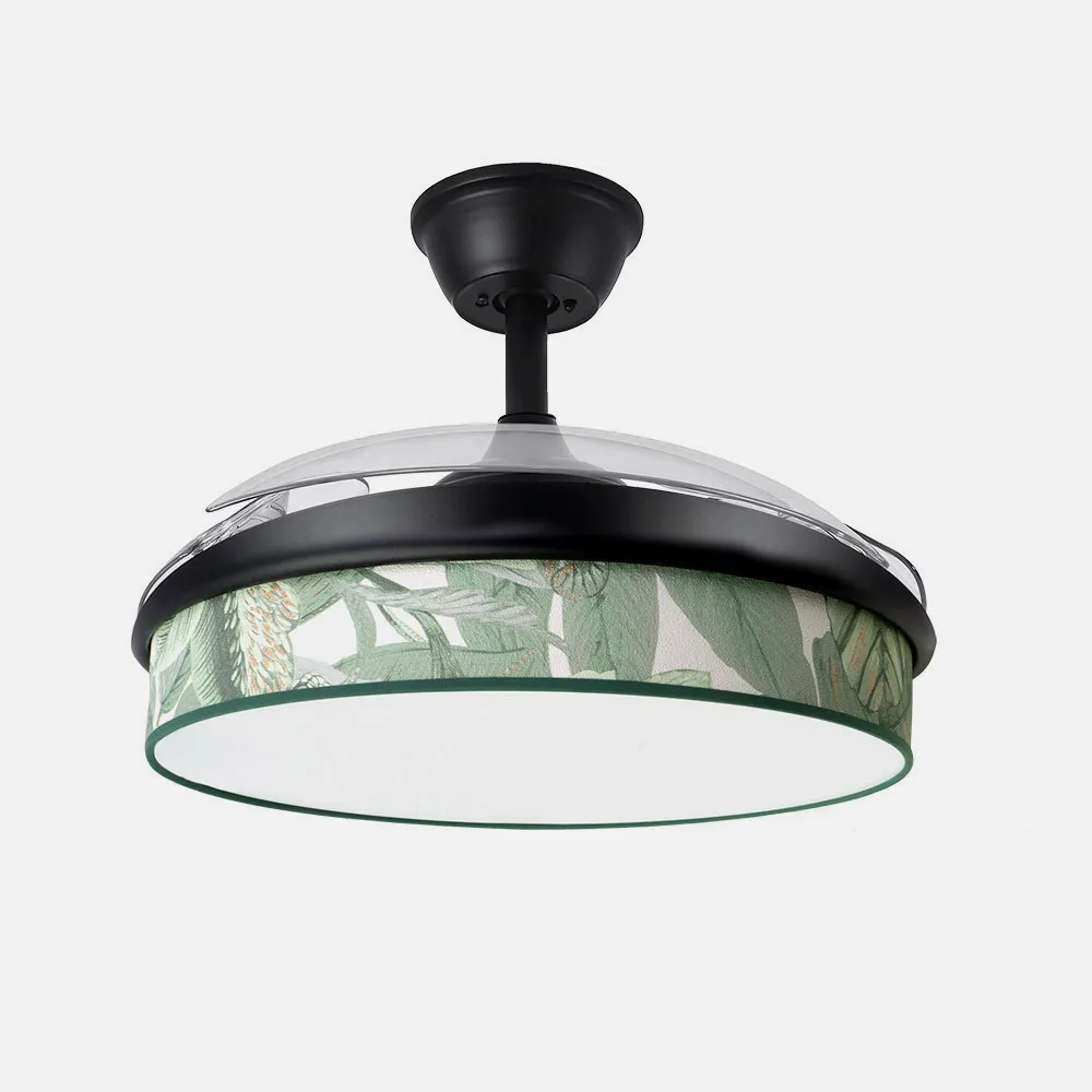Ventilador Dc Moda 72w Negro/hoja Verde 91d 3aspas 7200lm 3000k, 4000k, 6000k Remoto+ Memoria+ Temporizador