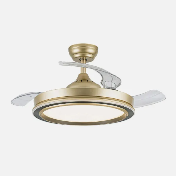 Ventilador Dc Picolo 72w 6226lm Oro/negro 3 Asp  Desp. 106d 3000-4000-6500k Remoto, Memoria, Temporizador