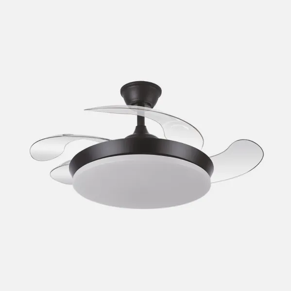 Fan Dc Tridente Mini 59w Black 4sails Desp.91d 6980lm Reg.Remote intensity+timer+memory 3000-4000-6000k