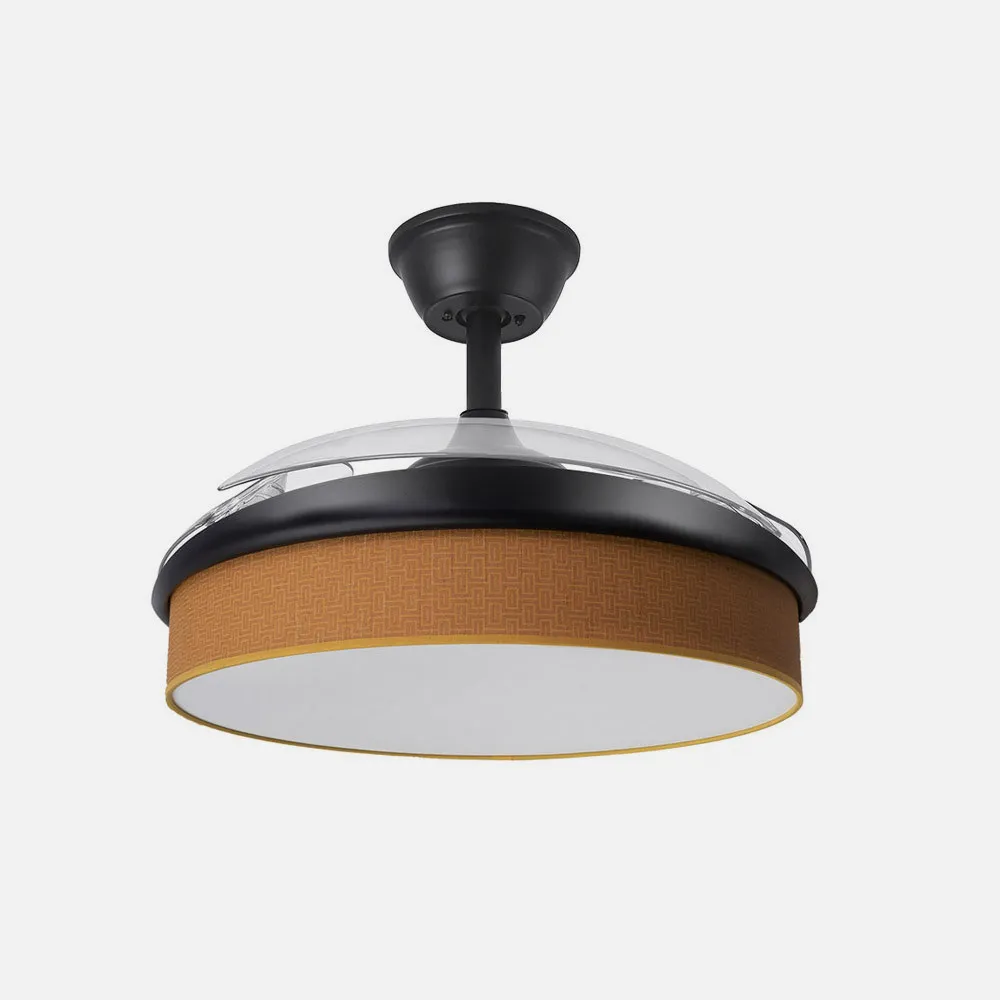 Ventilador Dc Moda 72w Negro/naranja 91d 3aspas 7200lm 3000-4000-6000k Remoto+ Memoria+ Temporizador