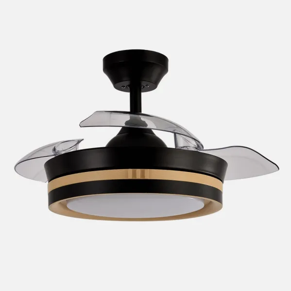 Ventilador Dc Viper Negro/madera 48w 3aspas 91d 4800lm 6vel 3000k,4500k,6000k, Remoto+temporizador+memoria