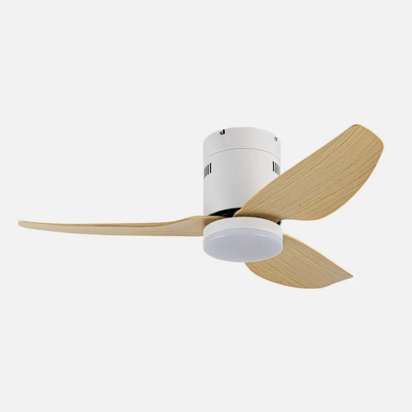 Ventilador Dc Borax 20w Blanco 3aspas Haya 6velocidades 3000-4000-6500k 2350lm Remoto , Memoria  Y Temporizados 27x101x101 Cm