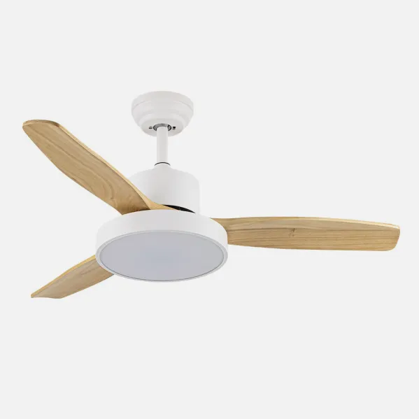Ventilador Dc Kavala 48w Blanco 3aspas Haya 112d 6velocidades 4078lm 3000-4000-6000k Remoto+memoria+temporizador