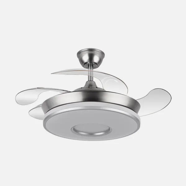 Ventilador Dc Dani 59w 6980lm Niquel 4aspas 6velocidades 91d 3000-4000-6000k Remot+reg.intensidad+memori+tempor 