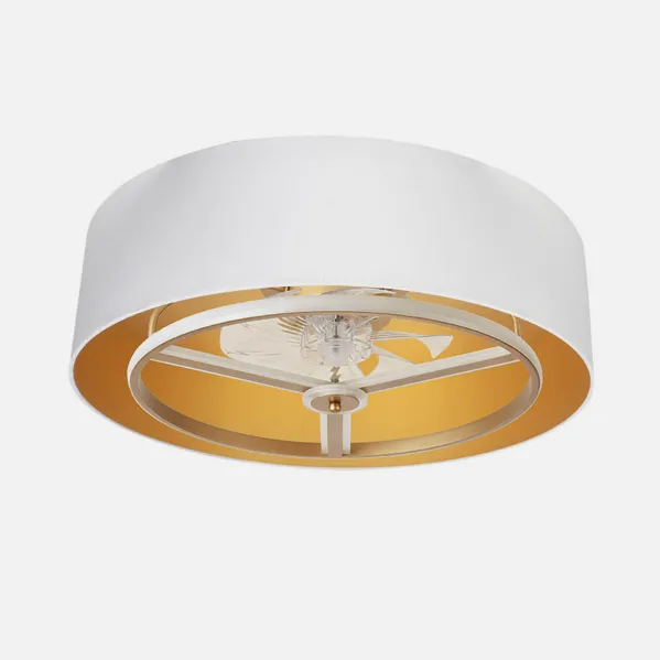 Ventilador Dc Anuska 60w Blanco/oro-oro 70d 8 Aspas 6 Veloc. 5100lm 3 Colores Remoto,memoria,Reg.Intensidad,temporizador