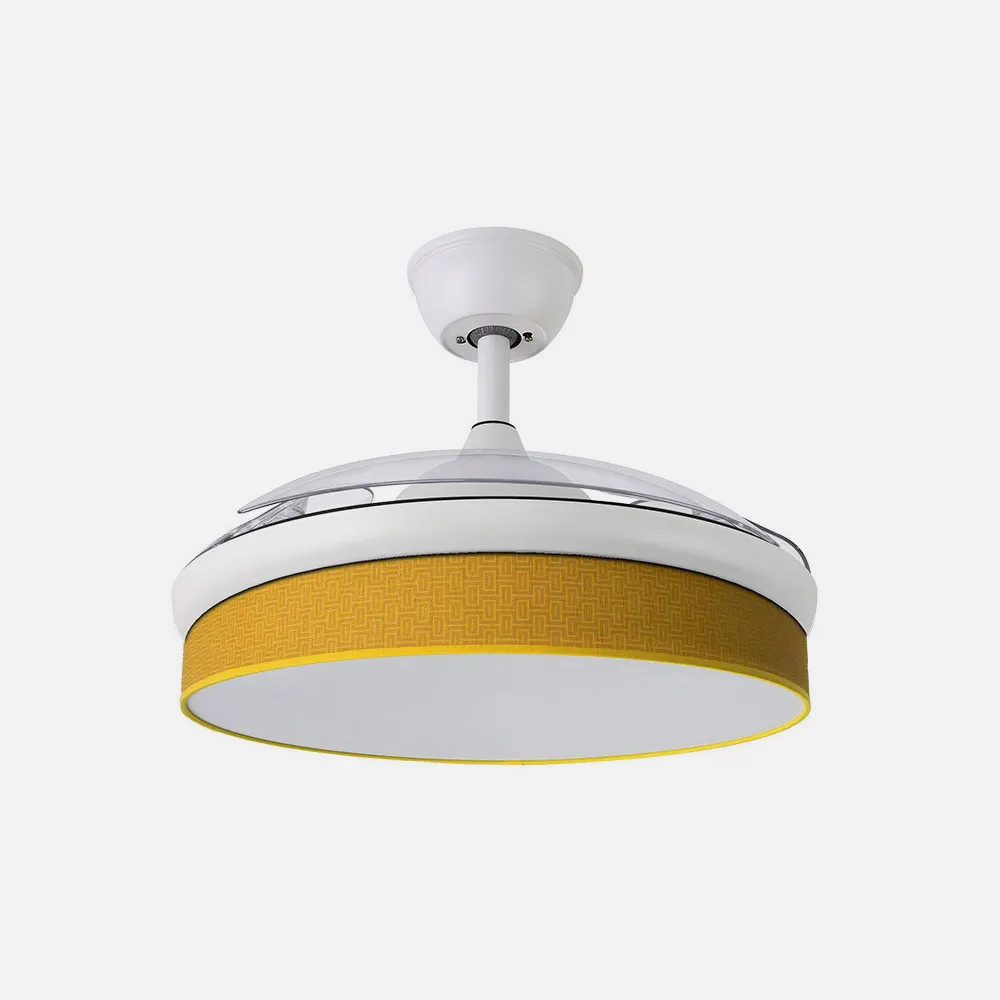 Ventilador Dc Moda 72w Blanco/amarillo 91d 3aspas 7200lm 3000-4000-6000k Remoto+ Memoria+ Temporizador