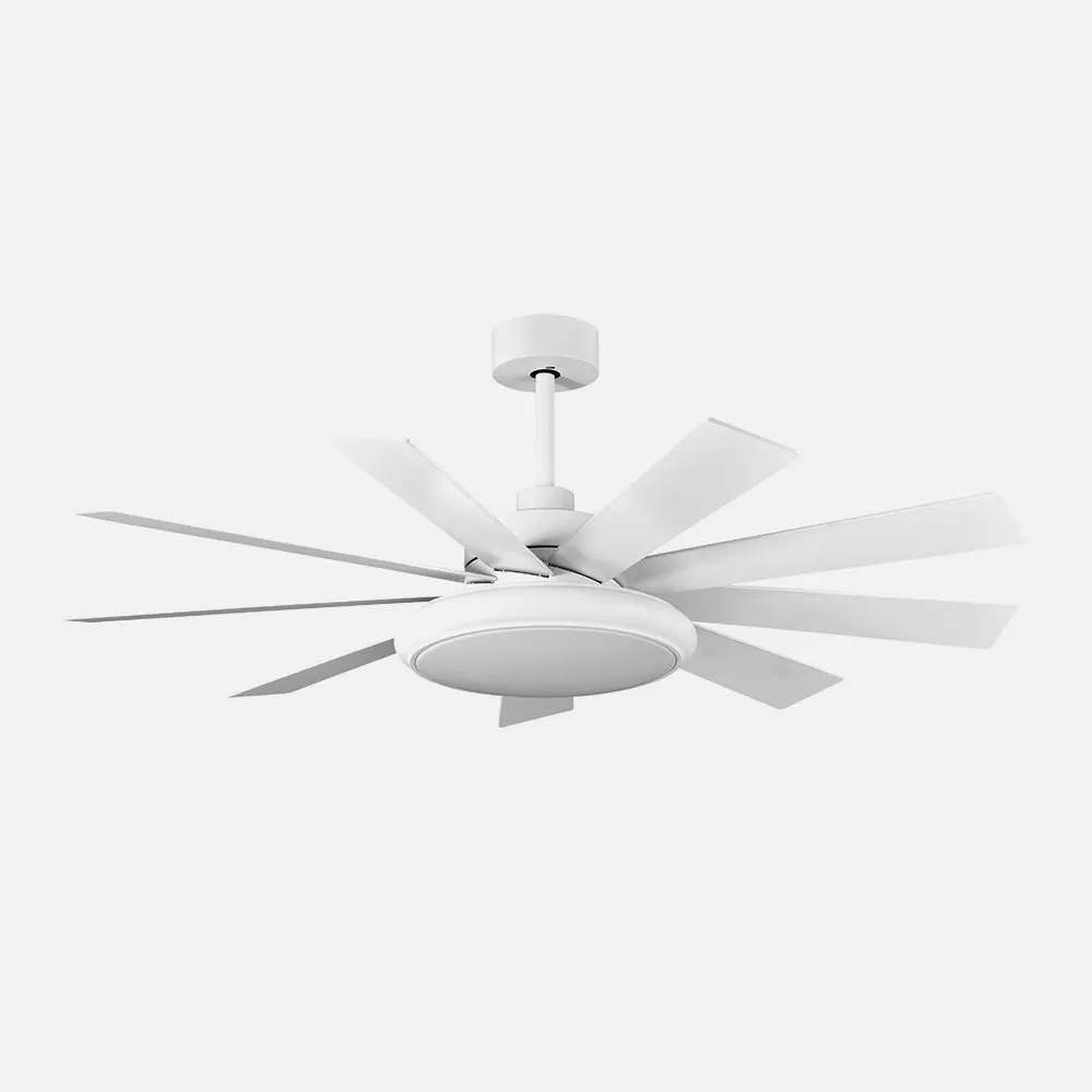 Ventilador Dc Pireo 36w Blanco 9 Aspas Blanca/haya  6 Vel 3000k, 4500k, 6000k 3800lm 132d C/remoto, Memoria Y Temporizador