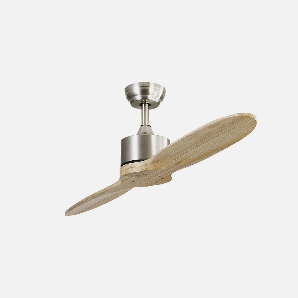 Ventilador Dc Leste Nickel 2 Blades Beech Unlit 5 Speed Remote Timer 132d