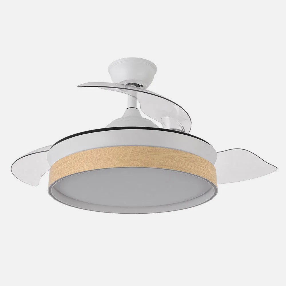 Ventilador Dc Iglu Blanc/hay 72w 6120lm 91d 3asp.desplegables 3000-4000-6000k Remoto, Temporizador, Memoria