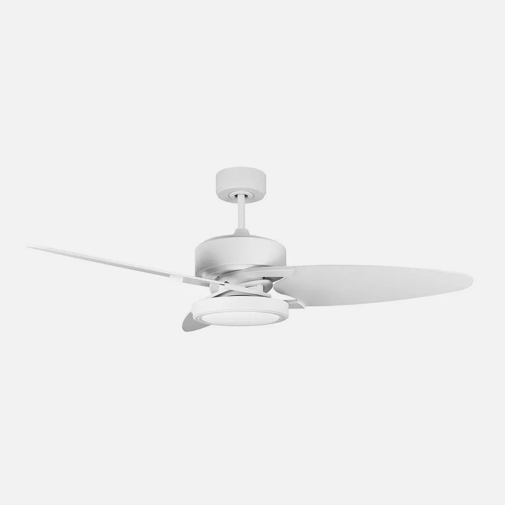 Ventilador Dc Cross 30w Blanco 3 Aspas Blanco/haya 6vel. 3 Colores 3250lm132d Remoto, Memoria Y Temporizador