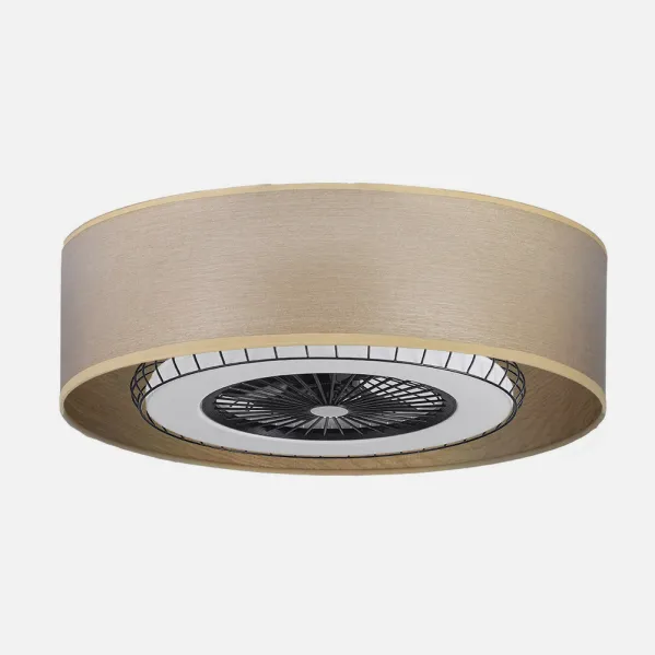Ventilador DC Tania 72w Madera Clara 5 Aspas 6 Velocidades 3col Remoto,memoria,reg.Intensidad,temporizador 6120lm 70d