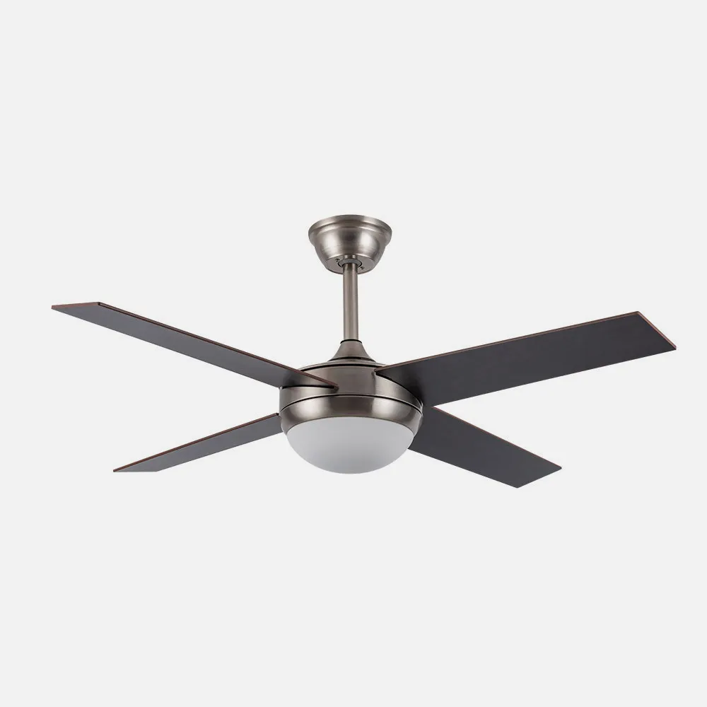 Ventilador Dc Ciro 2xe27 Niquel 4 Asp.rev. Haya/wengue  35/45x116,8d Remoto Y Temporizador