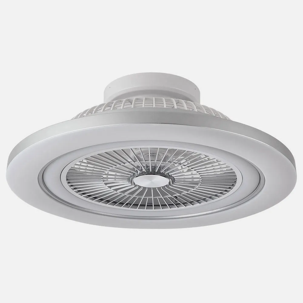 Ventilador 72w Dc Mato Niquel 5Aspas Transp. 22x58x58cm 6 Vel. 3 Colores C/remoto,memoria,temporiz Y Reg.Intensidad 6120lm