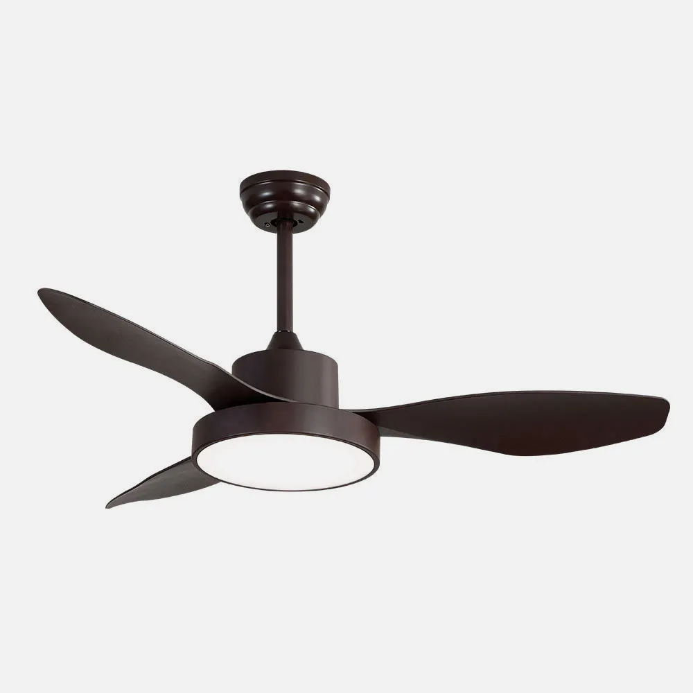 Ventilador Dc Hayate 24w 2650lm Marron 3aspas 6vel 97d 3000-4000-6000k Remoto,memoria Y Temporizador