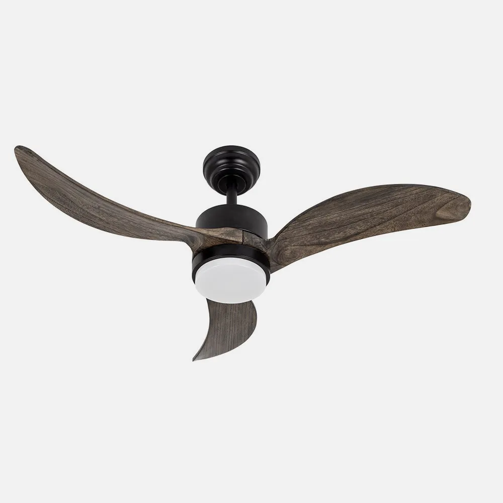 Ventilador Dc Bembezar 24w Negro 3aspas Roble 107d 2424 Lm 3000-4000-6500k Remoto+regulador Intensidad+temporizador+memoria