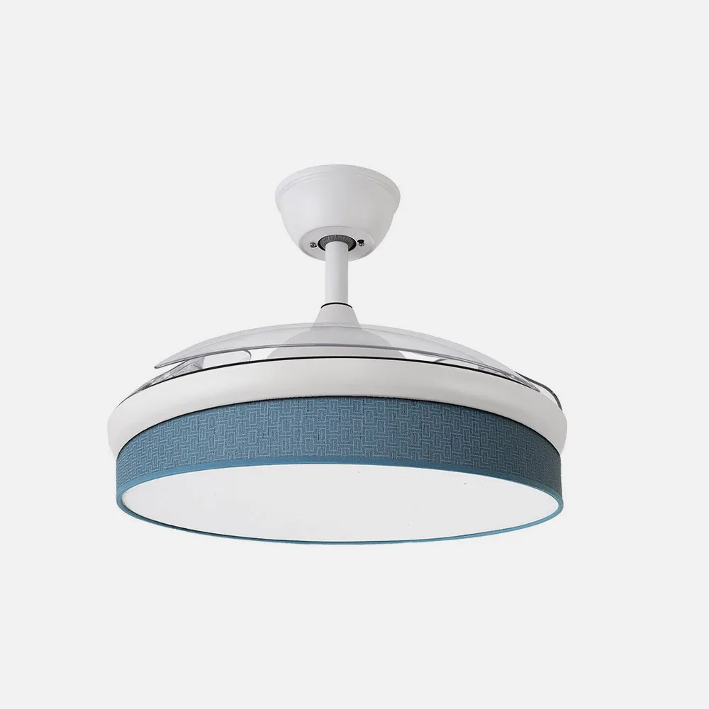 Ventilador Dc Moda 72w Blanco/azul 91d 3aspas 7200lm 3000-4000-6000k Remoto+ Memoria+ Temporizador