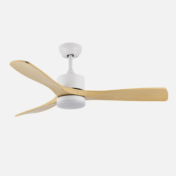 Ventilador Dc Azabache 20w Blanco 3asp.haya 6vel 3 Col 40/50x121d 2350lm Remoto,memor,tempo