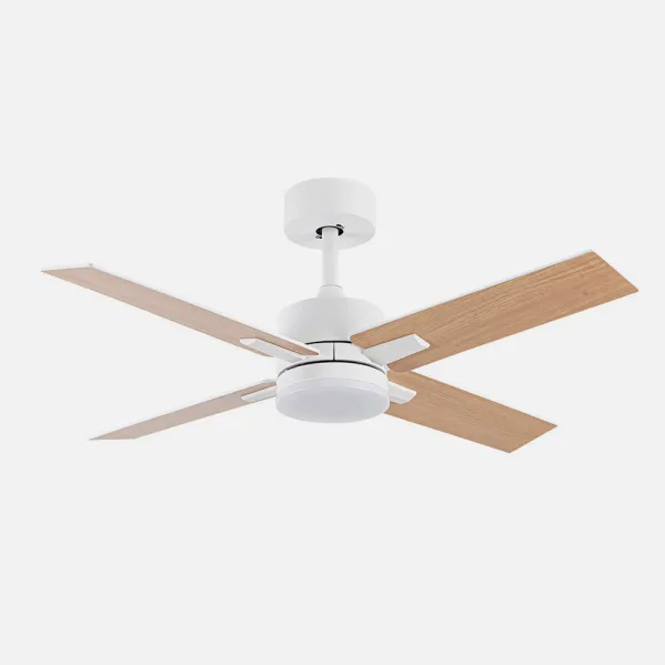 Ventilador Dc Talco 20w Blanco 4asp. Blanco/haya 6velocidades 3000-4000-6500k 2350lm Remoto, Memoria, Temporizador 106d
