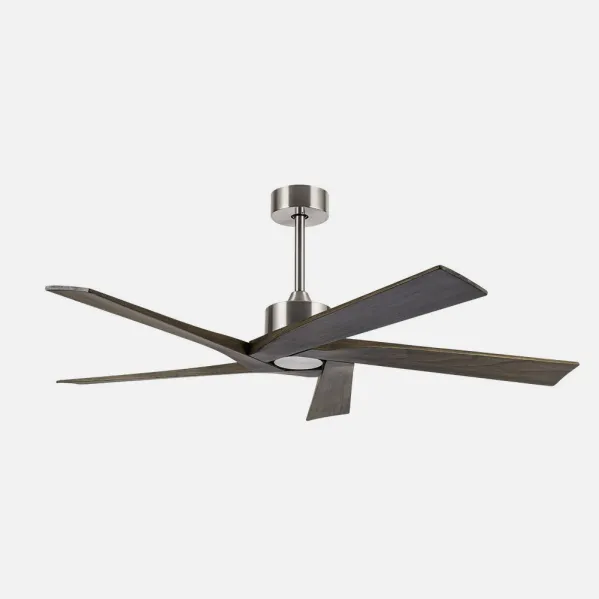 Ventilador Dc Nadir Niquel/rustico Sin Luz 5 Aspas 142,2d C/control Remoto Y Temporizador