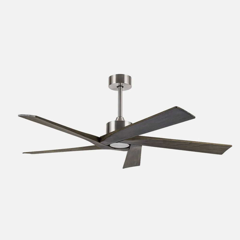 Ventilador Dc Nadir Niquel/rustico Sin Luz 5 Aspas 142,2d C/control Remoto Y Temporizador