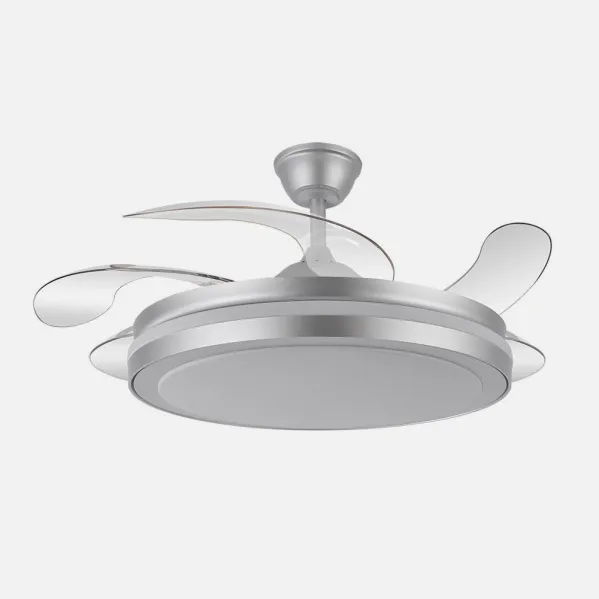 Ventilador Dc Esparta Maxi 80w 10255lm Plata 132d 5asp 3000-4000-6000k Remoto+temporizador+memoria