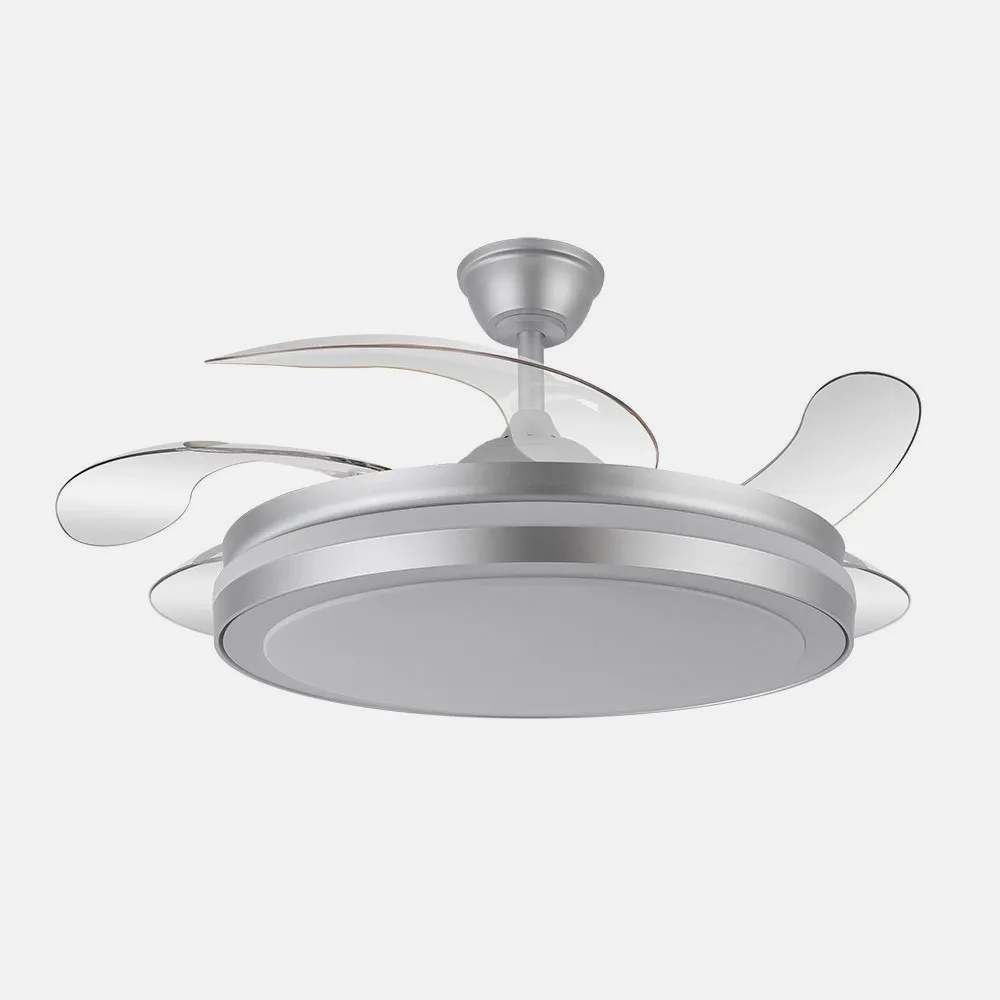 Ventilador Dc Esparta Maxi 80w 10255lm Plata 132d 5asp 3000-4000-6000k Remoto+temporizador+memoria