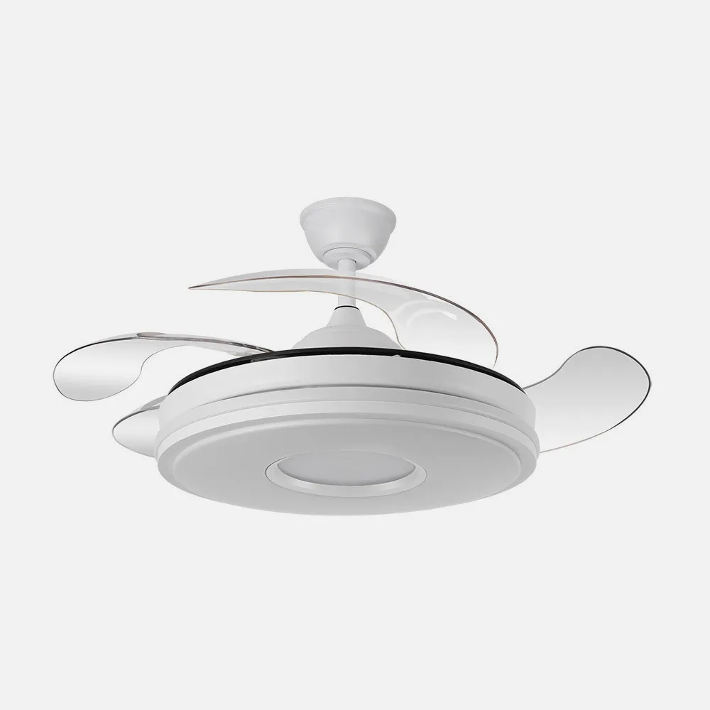 Ventilador Dc Dani 59w 6980lm Blanco 4aspas 6velocidades 107d 3000-4000-6000k Remoto+Reg.Intensidad+memoria+temporizador 24