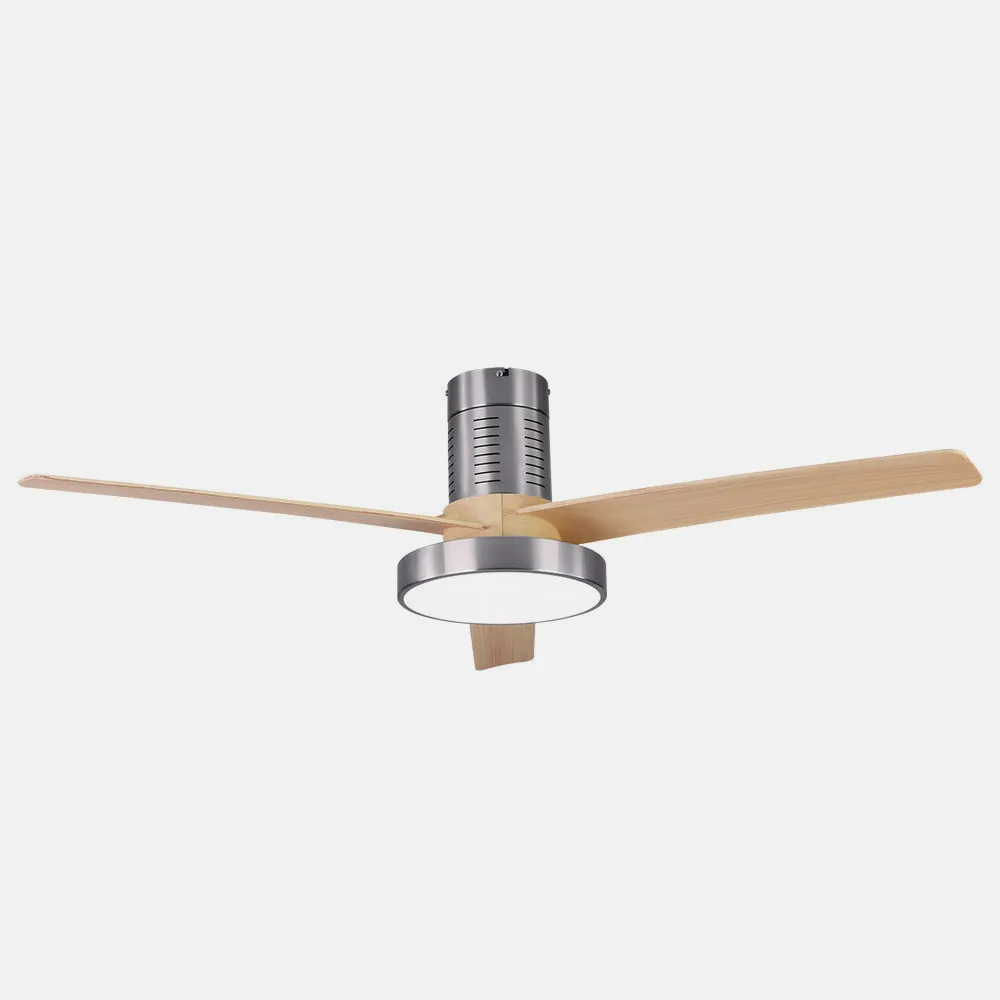 Ventilador Dc Pax 40w 3200lm Niquel 3 Aspas Haya 32x139d 3000-4000-6000k  C/remoto , Memoria Y Temporizador