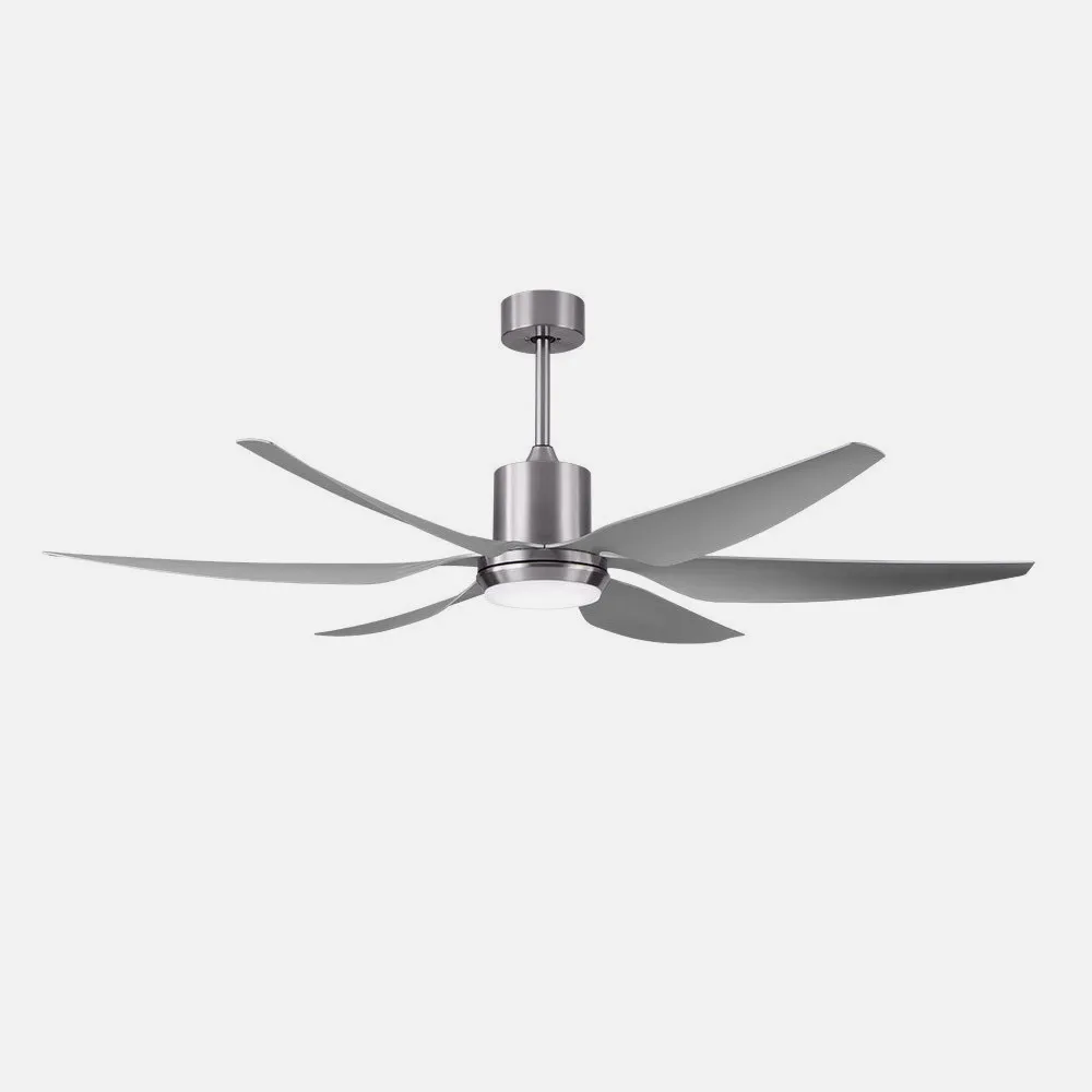 Ventilador Dc Otto 24w 2950lm Niquel 6 Aspas Plata Reg.x167d 3000-4000-6000k 2tijas C/remoto, Memoria y Temporizador