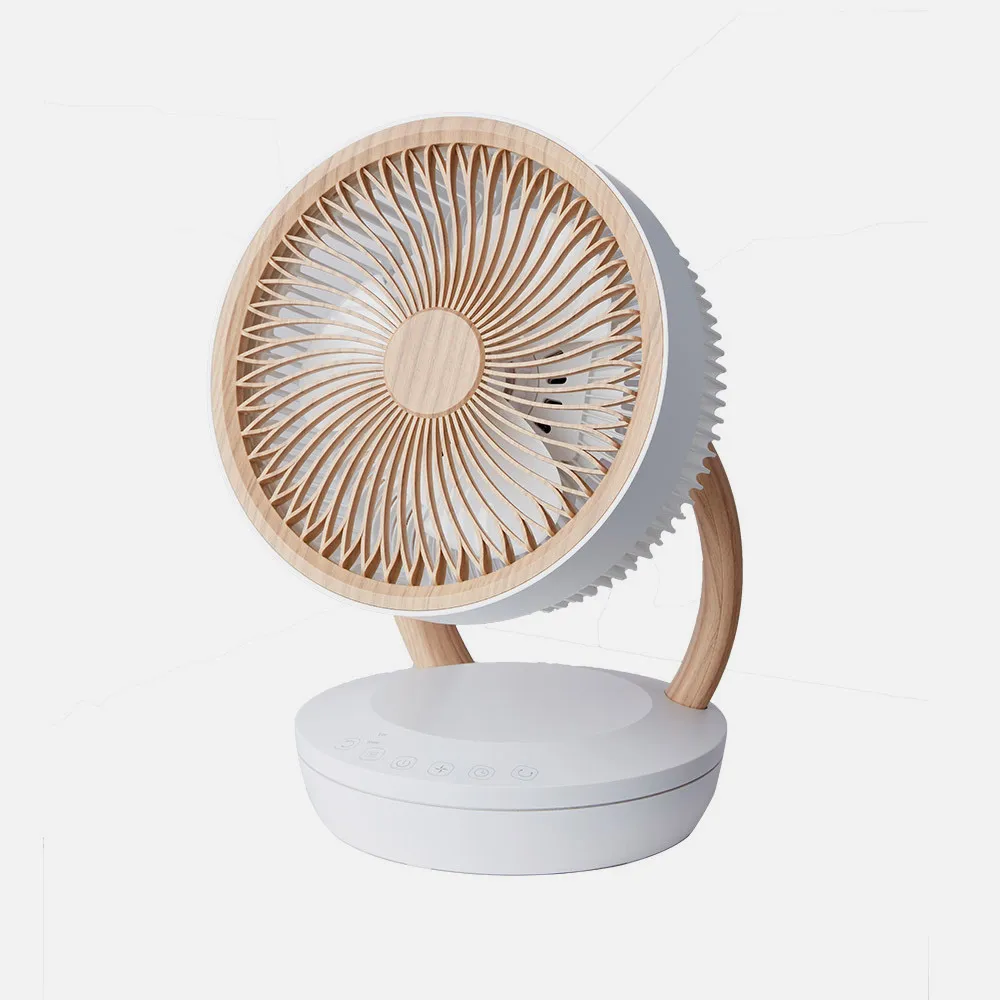 Ventilador Sobremesa Ruiseñor Blanco/madera 45w 3vel 3asp Remoto,temporizador,tactil 35,7x25,5x19,3cm