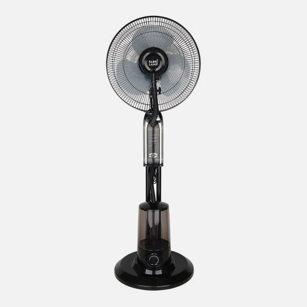 Ventilador De Pie Tromba Negro 3 Vel 80w Nebulizador  Tanque De Agua 3L C/remoto Y Temporizador 120x45x40 Cm
