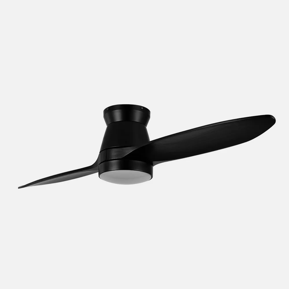 Ventilador Dc Nordic 24w 2400lm Negro 2 Aspas 132d 3000k,4500k,6000k, Remoto+temporizador+memoria