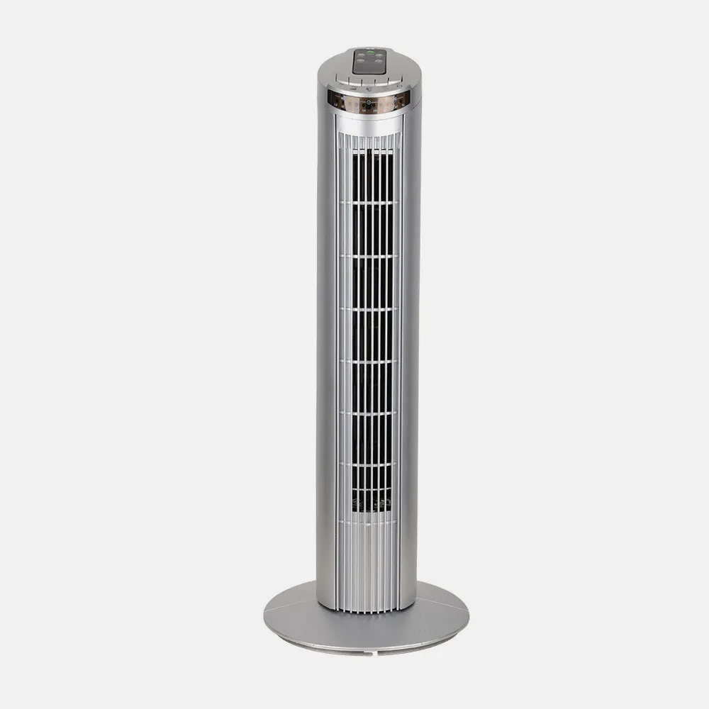 Ventilador De Torre Orbigo Plata 3vel 45w C/remoto  Oscilante Temporizador 75x27x27cm