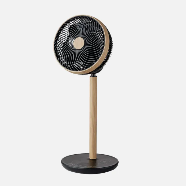 Ventilador De Pie Colibri Negro/madera 25w 12vel 70x28,5x28,5cm 3asp Motor Dc C/remoto Y Temporizador