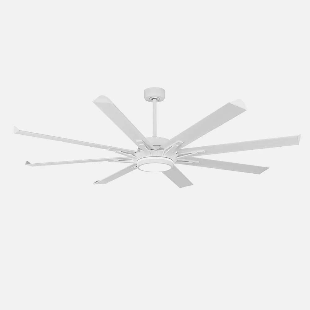 Ventilador Dc Grado 30w+15w Blanco 8 Aspas Aluminio 198d 6vel. 3 Colores 3250lm Remoto,memoria,temporizador