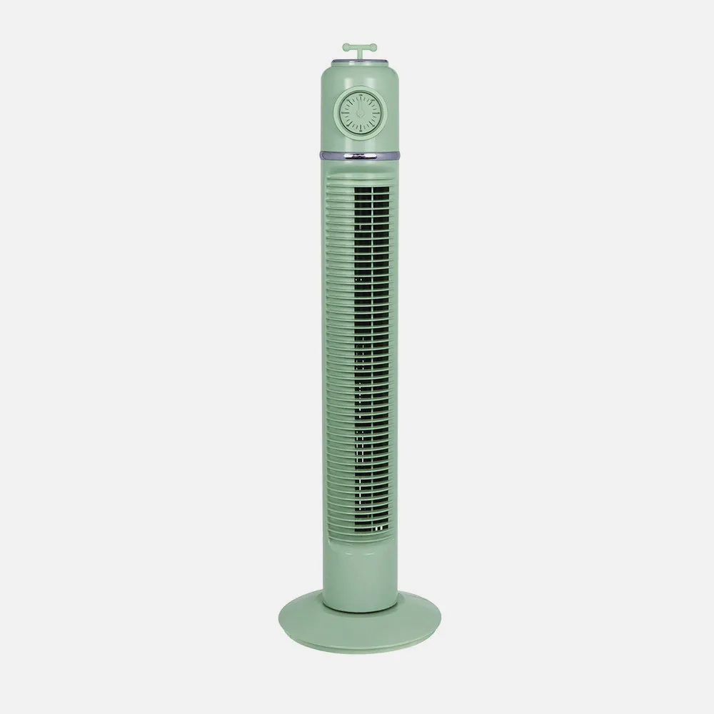 Ventilador Torre Huracan Verde 45w 3velocidades Temporizador  Fijo Y Rotatorio 75x22x22cm