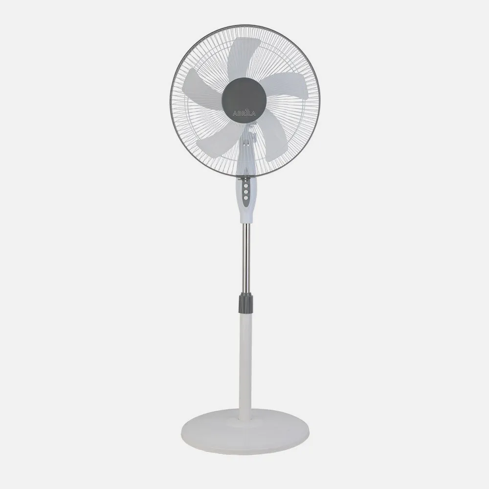 Ventilador De Pie Belmonte Blanco/gris 3 Vel.45w 5aspas Orientable, Fijo Y Rotatorio Regx43x40 Cm