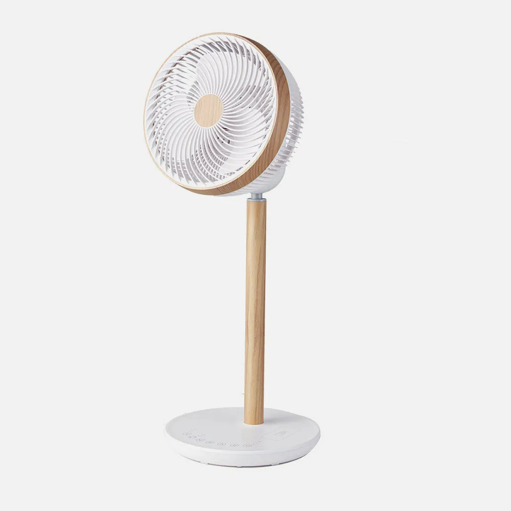 Ventilador De Pie Colibri Blanco/madera 25w 12vel 70x 28,5x28,5cm 3asp Motor Dc C/remoto Y Temporizador
