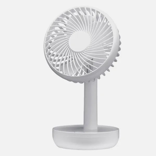 Miniventilador Inalambrico Sobremesa Lemosin Blanco 5w 3velocidades Recargable Alimen.usb Orientable 5asp 17x11x9cm Motor Dc