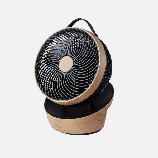 Ventilador Sobremesa Petirrojo Negro/madera 25w 12vel 3asp Motor Dc Remoto,temporizador 36,3x27,5x24,8cm