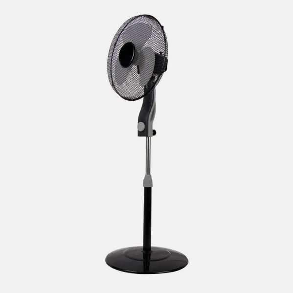 Ventilador De Pie Magico Negr/gris 3 Vel.45w 3aspas Orientable Fijo Y Rotatorio Regx41x41 Cm