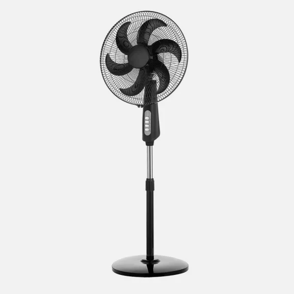 Ventilador De Pie Granizo Negro 3 Vel.85w 6aspas Orientable Regx50x43 Cm