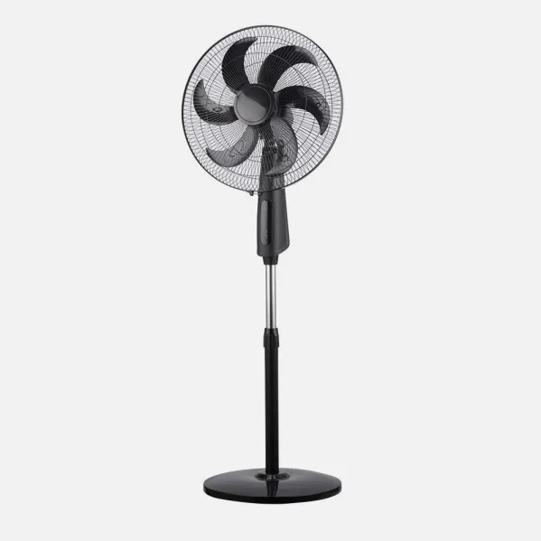 Ventilador De Pie Tolon Negro 3 Vel.85w 6aspas Remoto Temporizador 3modos De Aire Regx50x43 Cm
