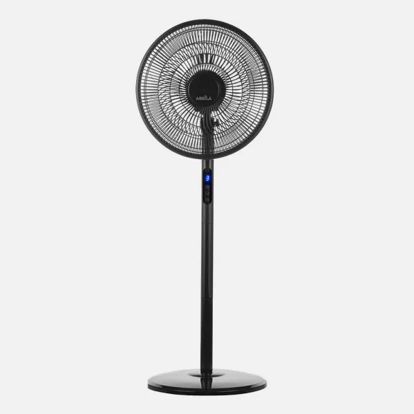 Ventilador De Pie Icono Negro 3vel 45w  119x44x40 Cm Oscilante 5asp.c/ Remoto,temporizador
