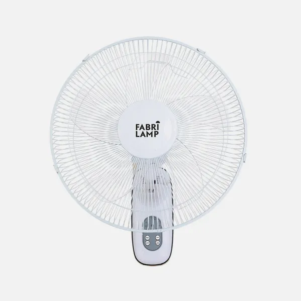 Ventilador Pared Cuta Blanco 3Vel. 50w C/remoto  Oscilante 5 Aspas Transp. Temporizador 53x43x30 Cm