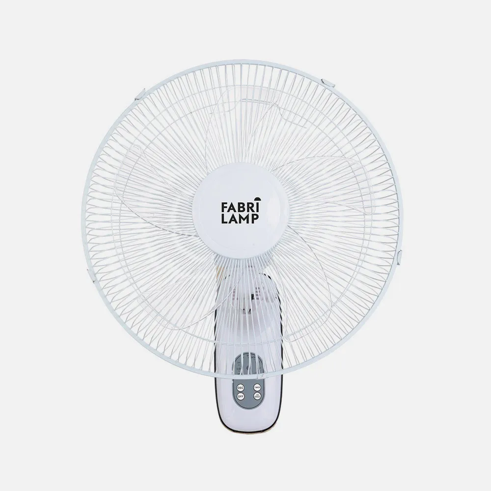 Ventilador Pared Cuta Blanco 3Vel. 50w C/remoto  Oscilante 5 Aspas Transp. Temporizador 53x43x30 Cm
