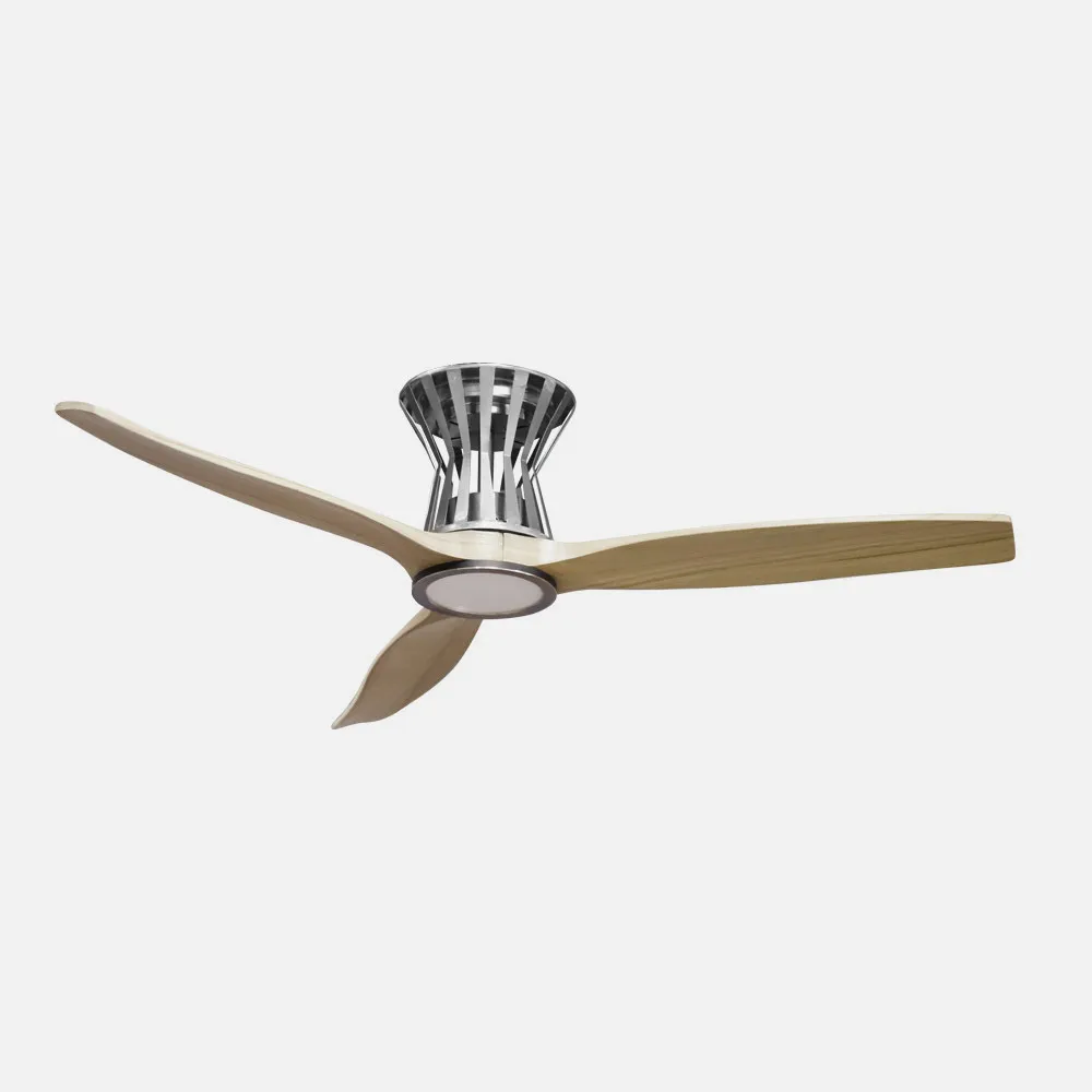 Ventilador Dc Baltir 18w Niquel/haya 3aspas132d Regulable Intensidad 2250lm 3000k,4000k,6000k Remoto+temporizador+memoria