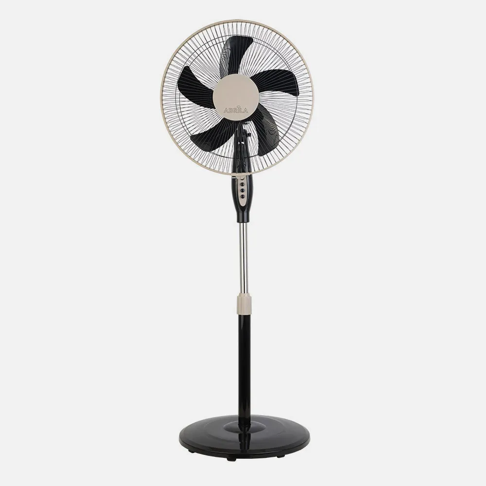 Ventilador De Pie Belmonte Negro/beis 3 Vel.45w 5aspas Orientable, Fijo y Rotatorio Regx43x40 Cm